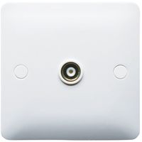 Show details for  Isolated Coaxial Socket Outlet, 1 Gang, White, Modern Range