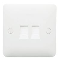 Show details for 1 Gang RJ45 CAT5E Data Socket Twin Outlet White