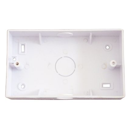 2 Gang 30mm PVC Surface Box White With Knockouts