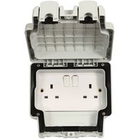 Show details for  Monsoon 13A IP66 2 Gang Weatherproof Switched Socket - Grey