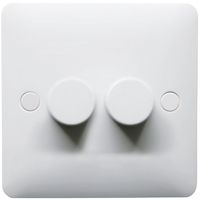 Show details for  400W 2 Way Dimmer Switch, 2 Gang, White, Modern Range
