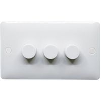 Show details for  500W 2 Way Dimmer Switch, 3 Gang, White, Modern Range