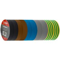 Show details for  Electrical PVC Insulation Tape, 19mm x 20m, Mulitple Phase Colours [Pack of 10]