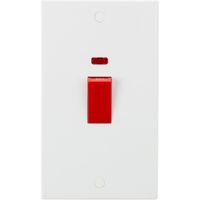 Show details for 45A Double Pole Switch with Neon, White, Square Edge Range