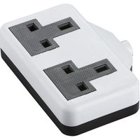Show details for  Wiring Accessory 13A 2 Gang Trailing Socket - White