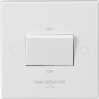 Show details for  10AX 3 Pole Fan Isolator Switch, 1 gang, White, Square Edge Range