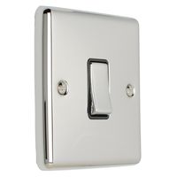 Show details for  10A 1 Gang Intermediate Switch - Polished Chrome/Black