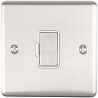 Show details for  13A Unswitched Fuse Spur, 1 Gang, Stainless Steel, White Trim, Enhance Range