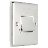 Show details for  1 Gang TP Fan Isolator Switch - Polished Chrome/White