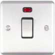 Show details for  20A Double Pole Switch with Neon, 1 Gang, Stainless Steel, Black Trim, Enhance Range