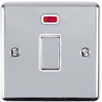 Show details for  20A Double Pole Switch with Neon, 1 Gang, Polished Chrome, White Trim, Enhance Range