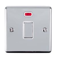 Show details for  20A Double Pole Switch with Neon, 1 Gang, Polished Chrome, White
