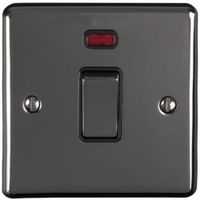 Show details for  20A Double Pole Switch with Neon, 1 Gang, Black Nickel, Black Trim, Enhance Range