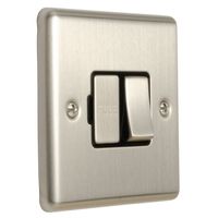 Show details for  13A DP Switched Fuse Spur - Satin Stainless/Black