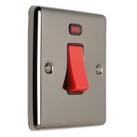 Show details for  45A DP Cooker Switch & Neon - Black Nickel/Black