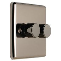 Show details for  2 Gang 2 Way 400W & LED Dimmer Switch - Black Nickel