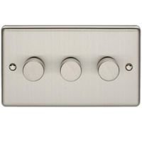 Show details for  400W LED 2 Way Dimmer Switch, 3 Gang, Stainless Steel, Enhance Range