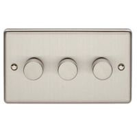 Show details for  400W 2 Way Dimmer Switch, 3 Gang, Stainless Steel