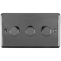 Show details for  400W 2 Way Dimmer Switch, 3 Gang, Black Nickel