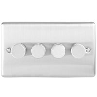 Show details for  400W LED 2 Way Dimmer Switch, 4 Gang, Stainless Steel, Enhance Range