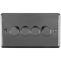 Show details for  400W 2 Way Dimmer Switch, 4 Gang, Black Nickel