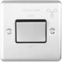 Show details for  6A Fan Isolator Switch, 1 Gang, Stainless Steel, Grey Trim, Enhance Range