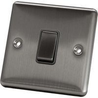 Show details for  10A 1 Gang Intermediate Switch - Satin Stainless Steel/Grey