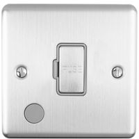 Show details for  13A Unswitched Fuse Spur, 1 Gang, Stainless Steel, Grey Trim, Enhance Range