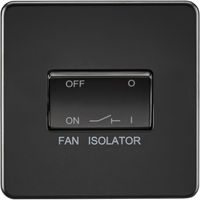 Show details for  10AX 3 Pole Fan Isolator Switch, 1 Gang, Matt Black, Screwless Range