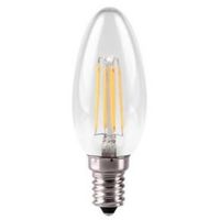 Show details for  4W Dimmable LED Filament Candle Lamp, 2700K, Clear, E14