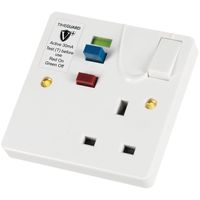 Show details for  Valiance+ RCD Protected Double Pole Switched Socket, 1 Gang, White