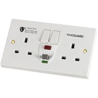 Show details for  Valiance+ RCD Protected Double Pole Switched Socket, 2 Gang, White