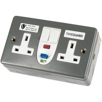 Show details for  Valiance+ 13A RCD Protected Metal Clad Double Pole Switched Socket, 2 Gang