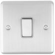 Show details for  20A Double Pole Switch, 1 Gang, Stainless Steel, Grey Trim, Enhance Range