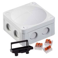 Show details for  COMBI 308 Junction Box with Terminal Block, 85mm x 85mm x 51mm, Polypropylene, IP66 / 67, Grey