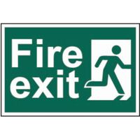 Show details for  Fire Exit - Man Running Right Label, PVC, 300mm x 200mm