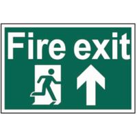 Show details for  Fire Exit - Running Man Arrow Up Label, PVC, 300mm x 200mm