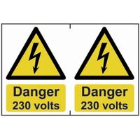 Show details for  Danger 230 Volts Label, PVC, 150mm x 200mm [Pack of 2]