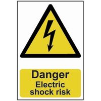 Show details for  Danger Electric Shock Risk Label, PVC, 200mm x 300mm