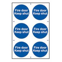Show details for  Fire Door Keep Shut Label, PVC, 100mm x 100mm [Pack of 6]