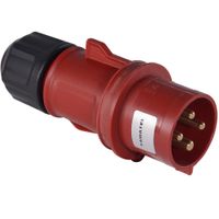 Show details for  32A Industrial Plug, 415V, 3P+E, IP44, Red