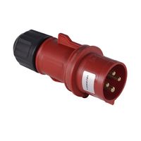 Show details for  32A Industrial Plug, 415V, 3P+E, IP44, Red