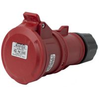 Show details for  32A Industrial Connector, 415V, 3P+E, IP44, Red