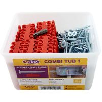 Show details for  Combi Tub with Wallplugs + Screws, 4.2mm x 35mm, Red [Qty 200]
