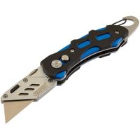 Show details for  Folding Trimming Knife with Belt Clip, Blue