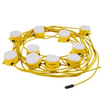 Show details for  10 x 8W LED Festoon Light String, 22m, 240V, 6000K, 7100lm, Yellow, IP44