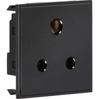 Show details for  5A Unswitched Round Socket Module, 50mm x 50mm, Black