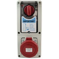 Show details for  IP67 Vertical Switched Interlocked Socket, 16A, 3P+N+E, 415V, Red