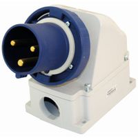Show details for  IP67 Angled Surface Appliance Inlet, 63A, 2P+E, 240V, Blue