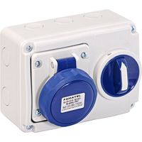 Show details for  16A Horizontal Switched Interlocked Socket, 240V, 2P+E, IP67, Blue